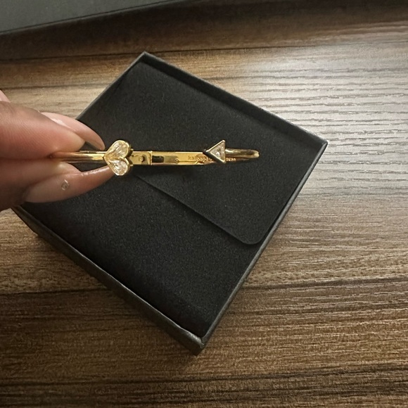 Kate spade rock solid stone heart hinge cuff bracelet - Picture 7 of 7